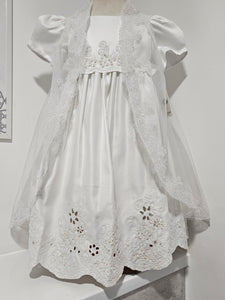 EL002 White Christening Dress