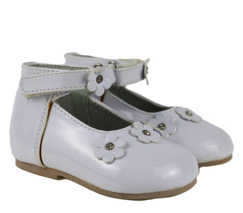 BB9887A White Velcro Baby Shoe