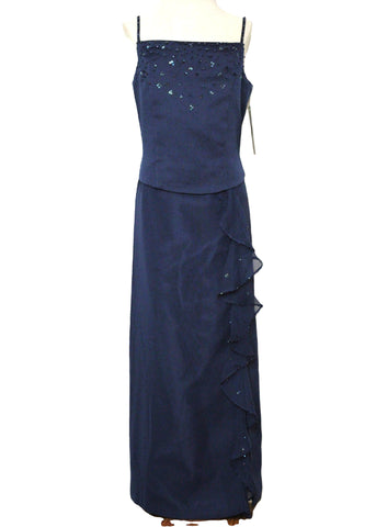 ECD6873 Navy Fiower Girl Party Dress