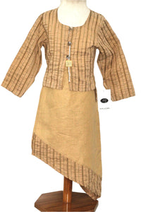 ECD20146-S Brown Girls Party 2-Piece Suit