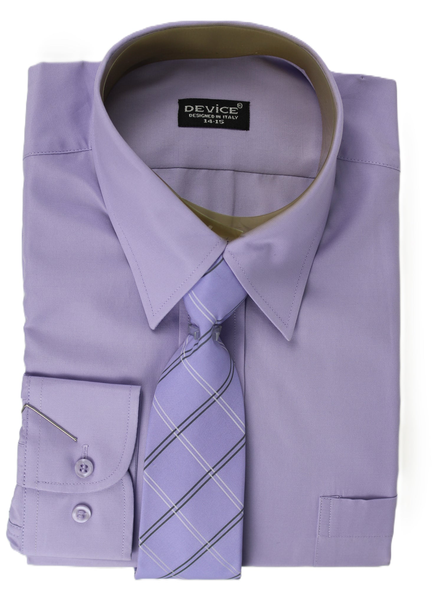 Boys Shirt - Lilac/Stripe