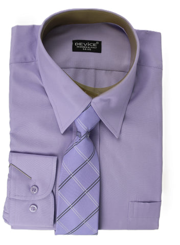 Boys Shirt - Lilac/Stripe