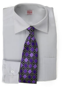 Boys Shirt - White/Purple