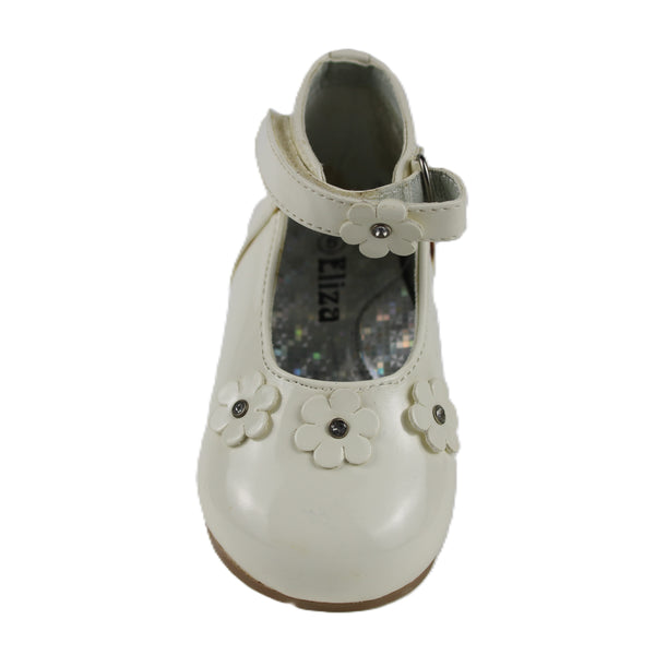 BB9887A Ivory Velcro Baby Shoe