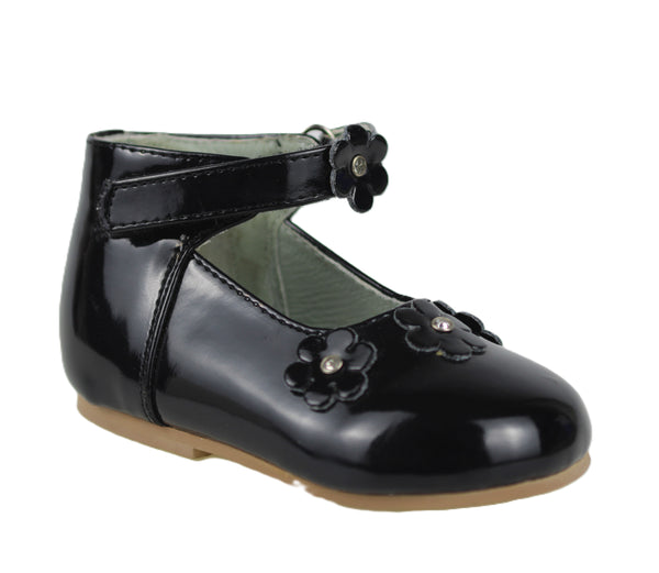 BB9887A Black Velcro Baby Shoe