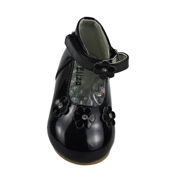BB9887A Black Velcro Baby Shoe