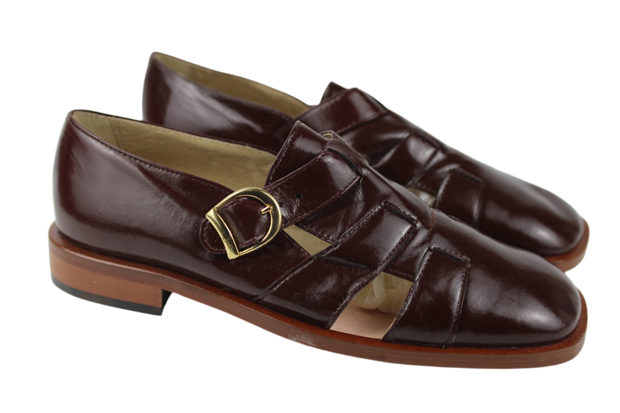 EL-8027 Buckle Brown Shoe