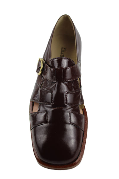EL-8027 Buckle Brown Shoe